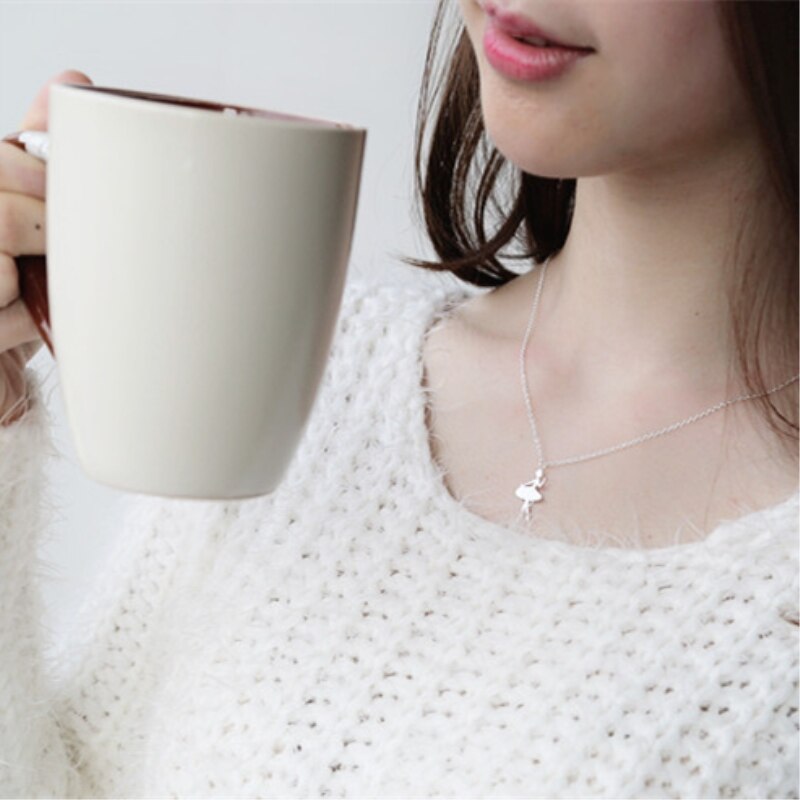 Lieflijk dansend meisje 925 sterling zilveren sleutelbeenketting temperament persoonlijkheid trendy vrouwelijke ketting sne 252
