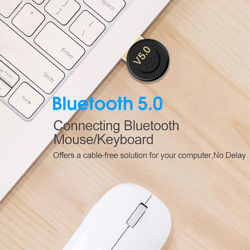 Kebidumei Usb Bluetooth Adapter Usb Dongle Voor Computer Pc Wireless Usb Bluetooth Zender 5.0 Muziek Ontvanger Adapter