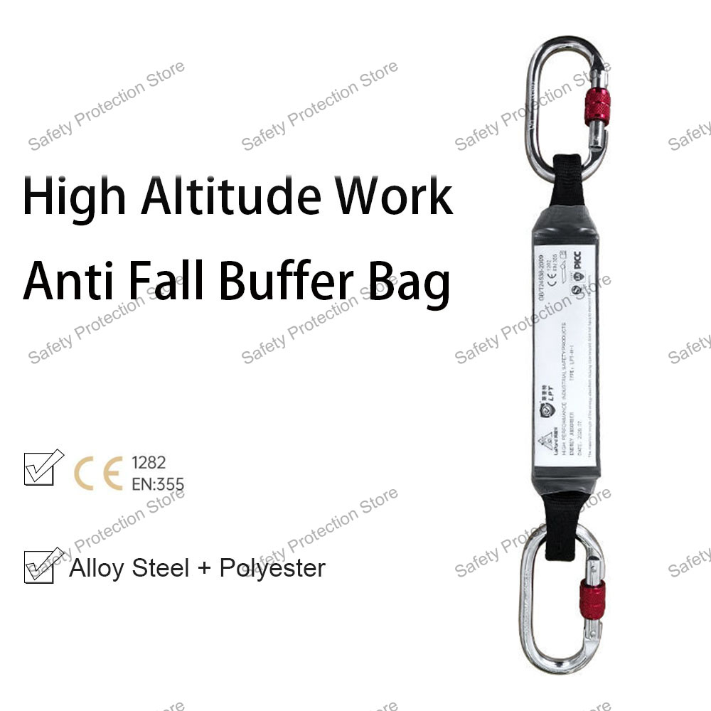 Sicherheitsgurt Lanyard Stoßdämpfer Große Höhe Arbeit Absturzsicherung Sicherheitsgurt Seil Puffertasche Klettern Schutzgurt