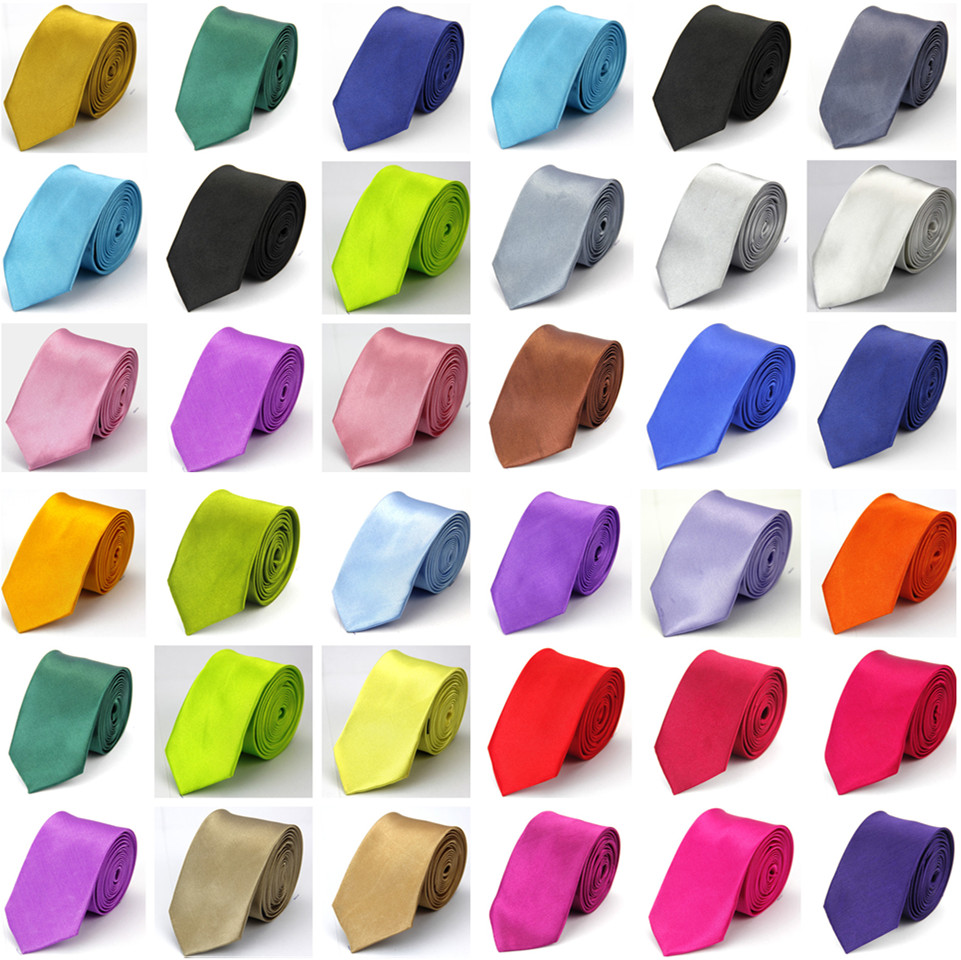 Cravate à col étroit pour hommes femmes 5 cm 2 "mince mince mariage noir bleu rose blanc rouge vert marron violet hommes femme cravate