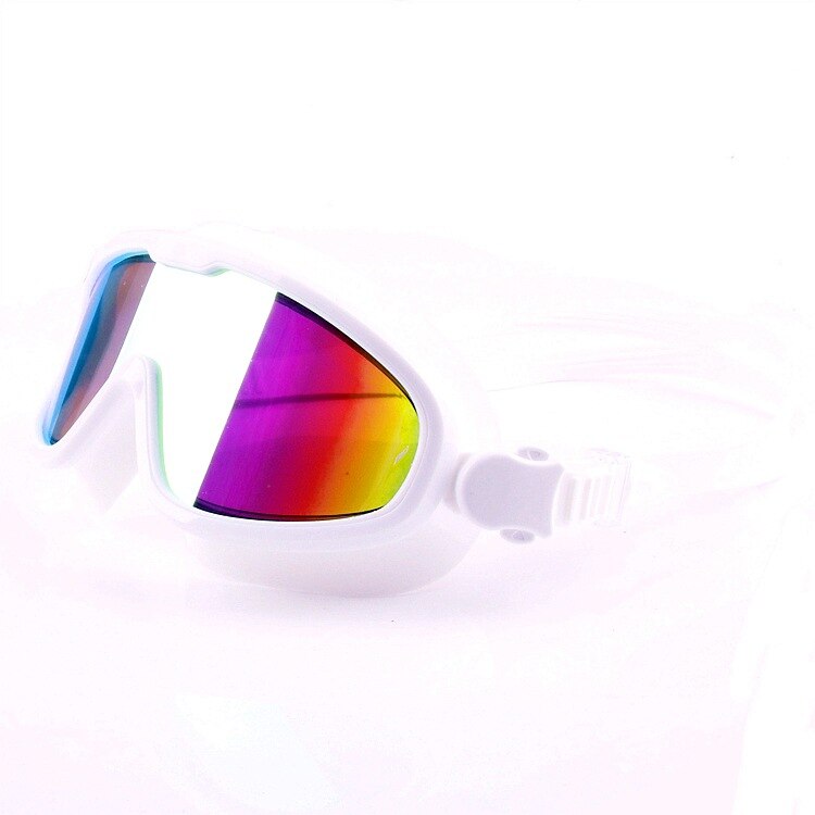 Utendørs sport svømmebriller hd-vanntette anti-tåke briller stor boks silikagel galvanisering  /30: Hvit
