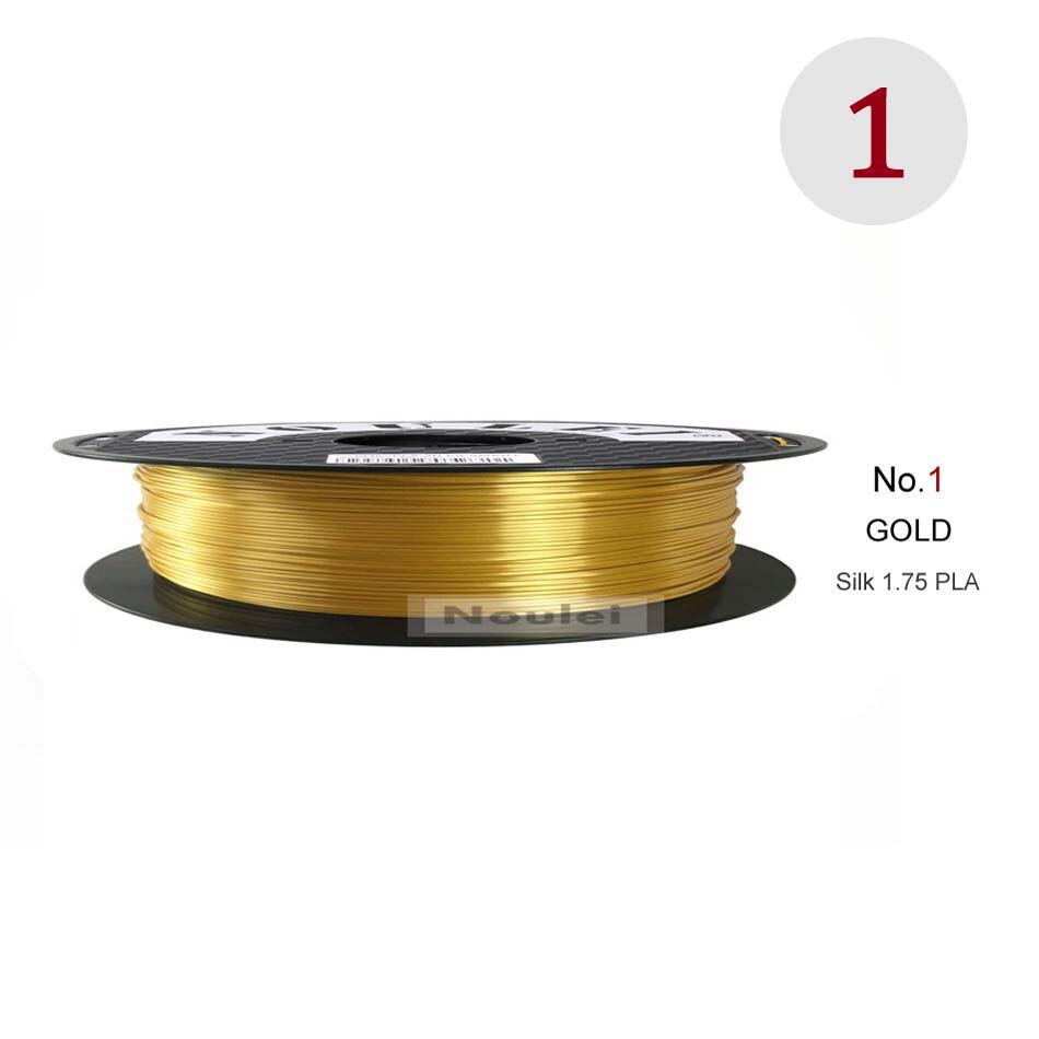 Noulei 3D Print Gloeidraad 1.75 Mm Pla Zijdeachtige Goud 0.5Kg Zijde Als Voelen Rijke Glans Koper Gouden Zilver 500G Printer Materialen: Goud
