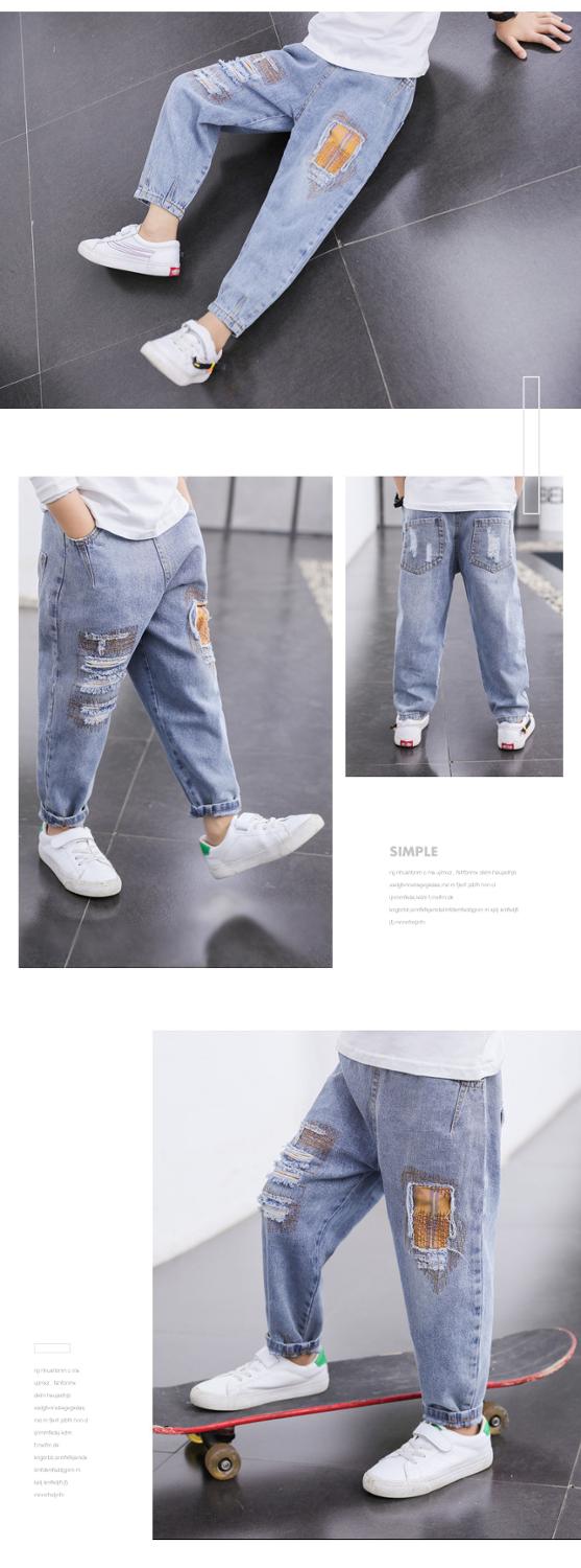 Denim pantalon enfants garçons jean automne 8 10 12 ans garçons pantalons enfants garçons trou jean