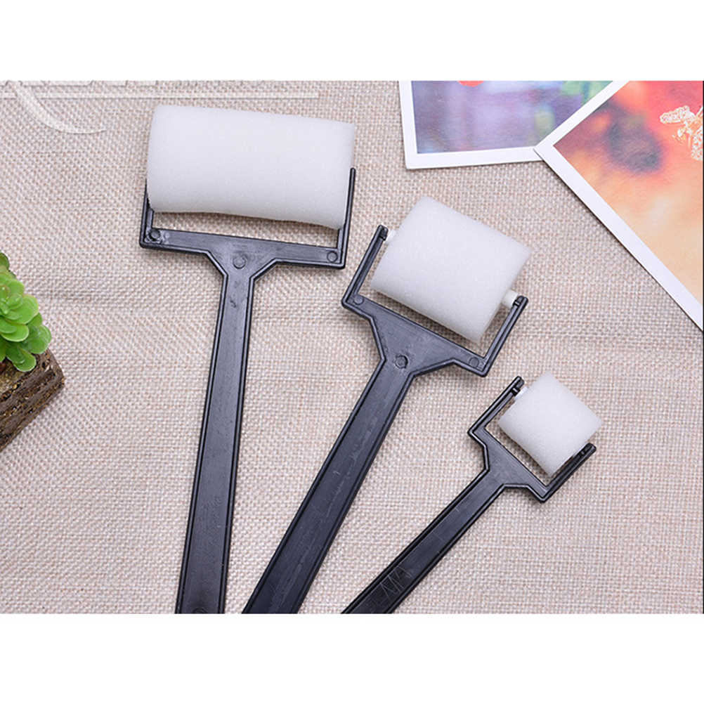 3pcs White Sponge Brush Foam Painting Roller Brush Craft Tool