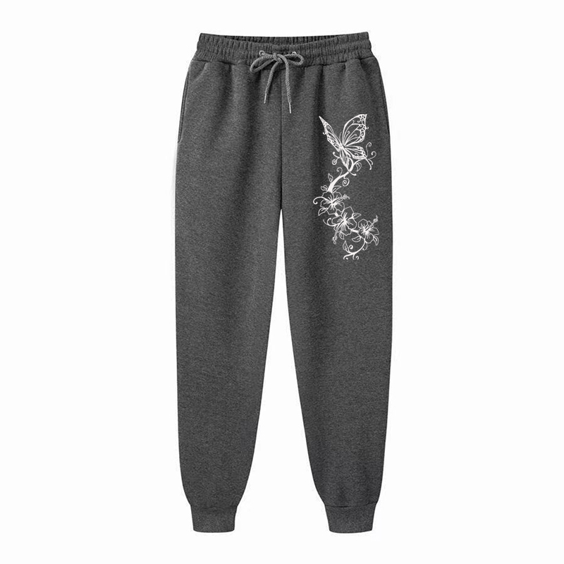 Pantalones deportivos con estampado Floral y mariposa a la , pantalones de para mujer, pantalones para correr, pantalones para correr para Fitness y ocio para mujer: M / Castaño