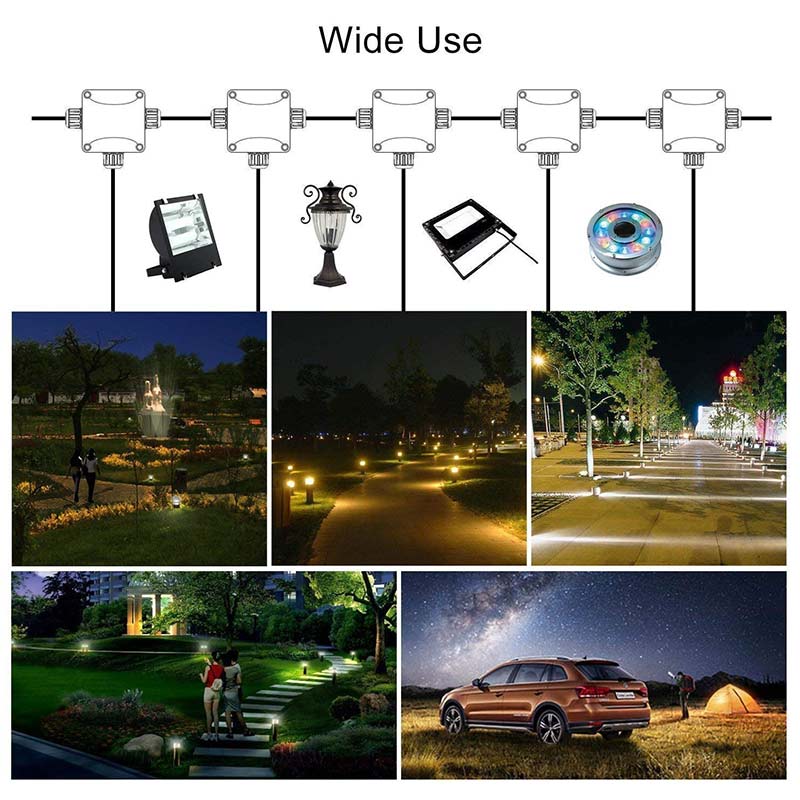 Junction box waterproof IP68, 5 junction box, socket sleeve, underground cable, cable connector outside, junction box