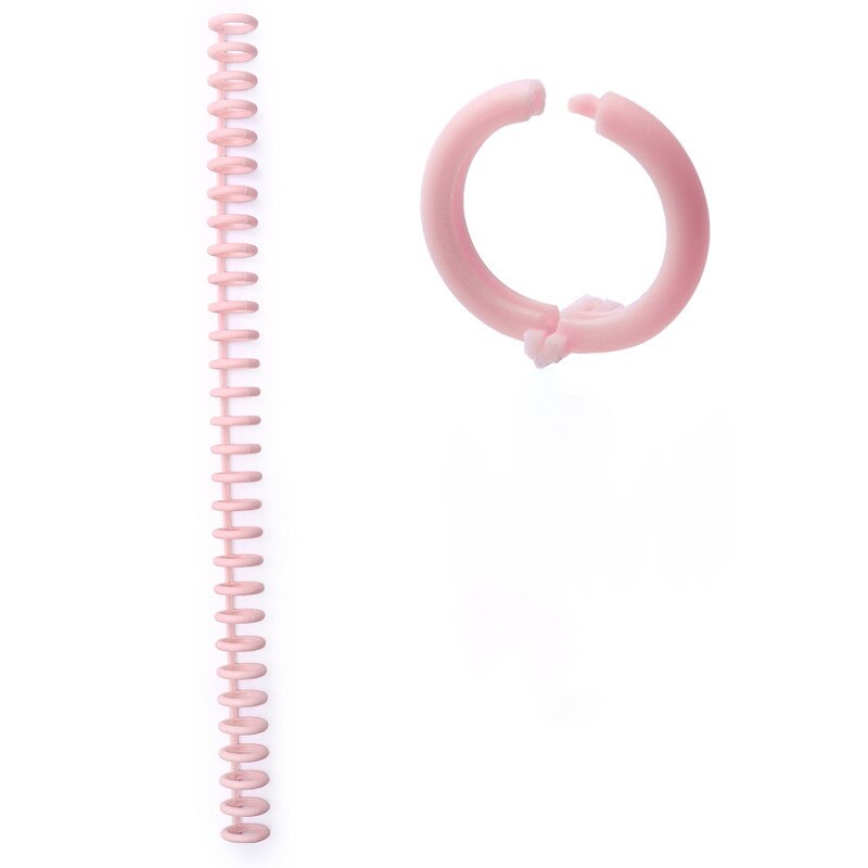 2pcs 30-hole Binding Strip Diameter 12mm Loose-leaf Ring for Book Paper Binding Cropable Plastic Binding Strips Office Supplies: pink