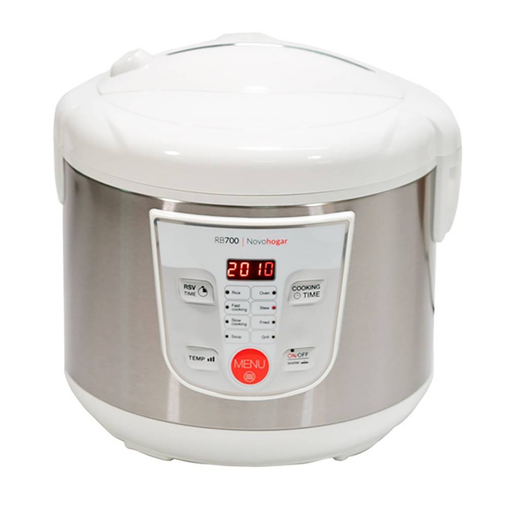 Robot de Cocina Multifunción RB700, Programable 24H. 5 Litros (10 Comensales). 8 Menús 8 Programas. Pantalla y Recetario