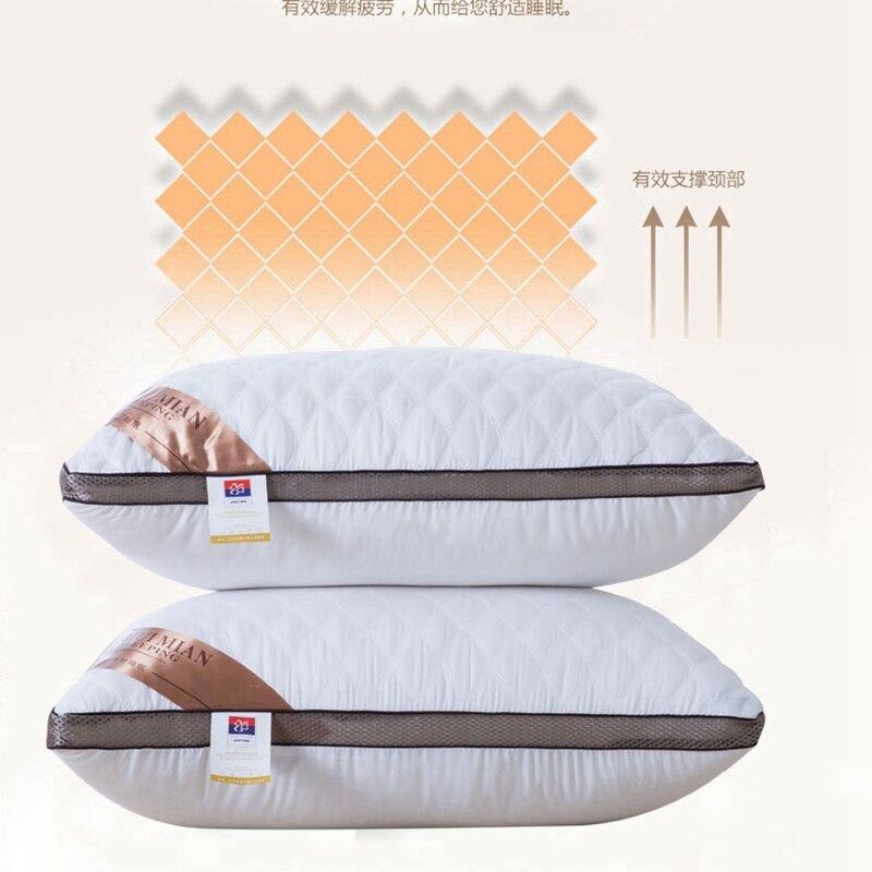 Almohada tridimensional de algodón y seda para el hogar almohada elástica suave de 5 estrellas para Hotel, almohadas para dormir para dormitorio, 1 unidad