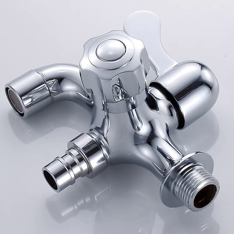 Washing Machine Faucet Chrome Brass Bathroom Accessories Wall Mounted Dual Control Bath Toilet Kits Garden Faucet Mop Pool Taps
