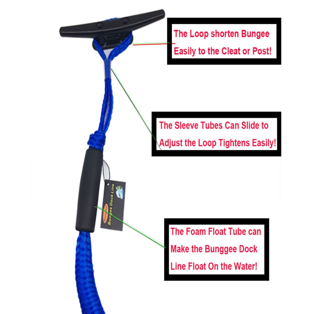 2 stk 122cm kajak tilbehør marine fortøjning reb båd bungee dock line anker reb bungee cord dock line båd tilbehør
