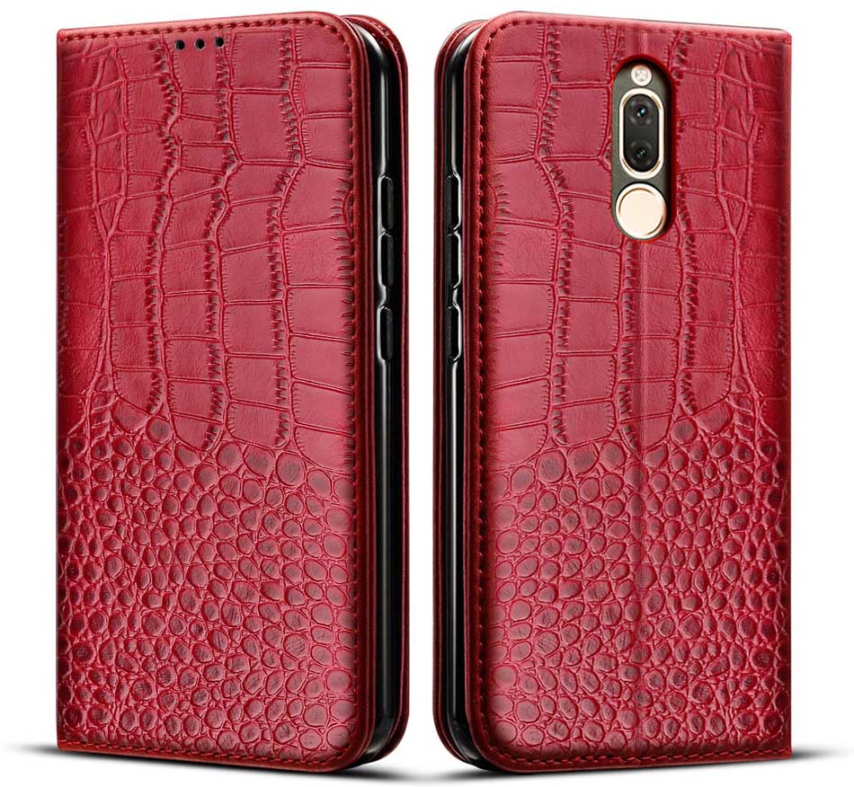Voor Huawei Mate 10 Lite Case Mate 10 Lite Lederen &amp; Silicone Cover Voor Huawei Nova 2i Case Nova2i Zachte tpu Coque Flip Boek Stijl: For Huawei Nova 2i / Style 1 Red