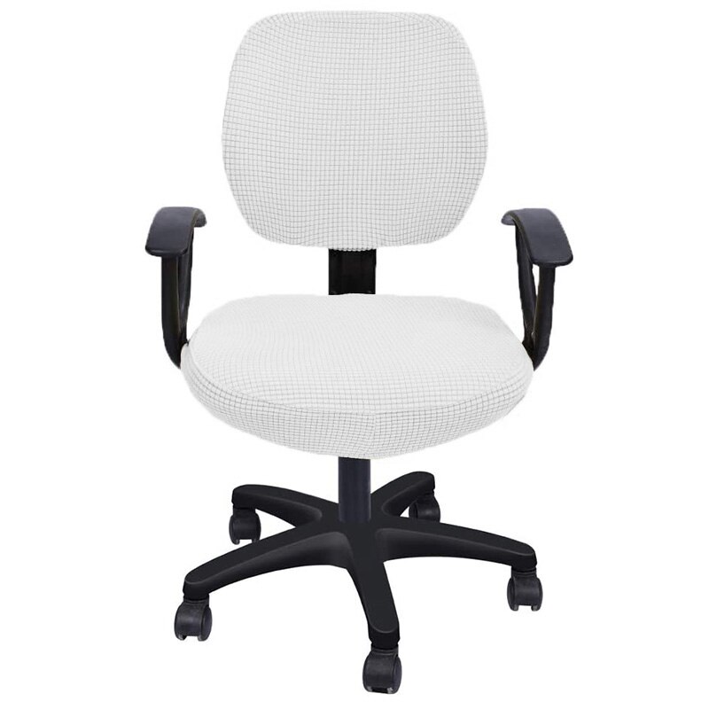 3 arten Material Büro Stuhl Abdeckung strecken Computer Stuhl Abdeckung Schreibtisch Stuhl Sitz und Zurück Abdeckungen Universal-: Typ 3 Weiß