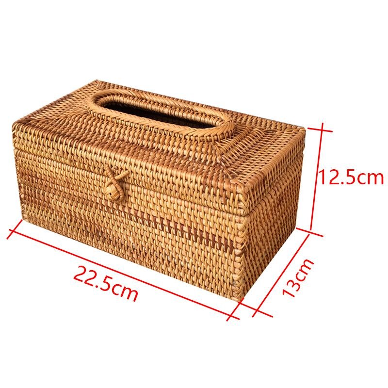 Paper Rack Rattan Tissue Box Home Decoration Handmade Desktop Tissue Container Napkin Storage Case
