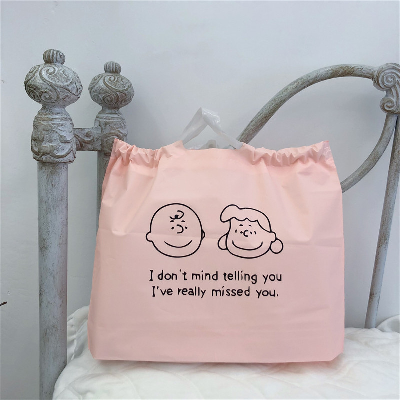 Cute Dog Drawstring Bags Simple Large Capacity Women Shopping Handbag Reuse Recycle Bag