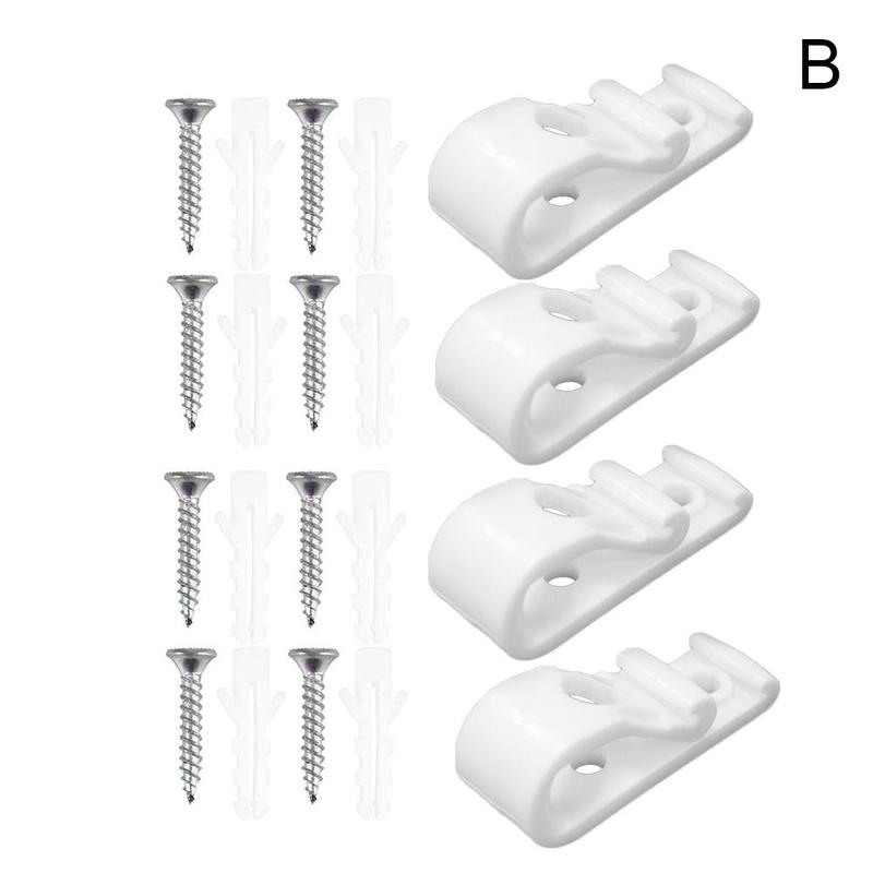 4PCS Child Safe Roller Blind Hook Fixed Clip Cord Rope String Holder Curtain for Shutter Vertical Roman Blind Chain Accessories: 4pcs-white