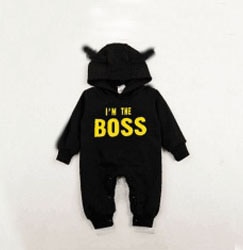 0-18M ICH Behälter DER Koch knapp druck Kleidung Neugeborenen Baby Junge Mädchen Ohr Mit Kapuze Strampler Lange hülse Gesamt Outfits