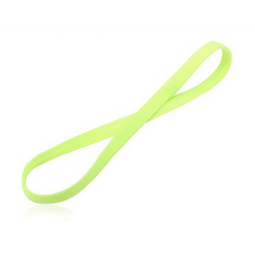 1 pz fasce per le donne calcio Yoga fasce per capelli puri antiscivolo gomma elastica sottile sport fascia uomo accessori per capelli copricapo: Luce Verde