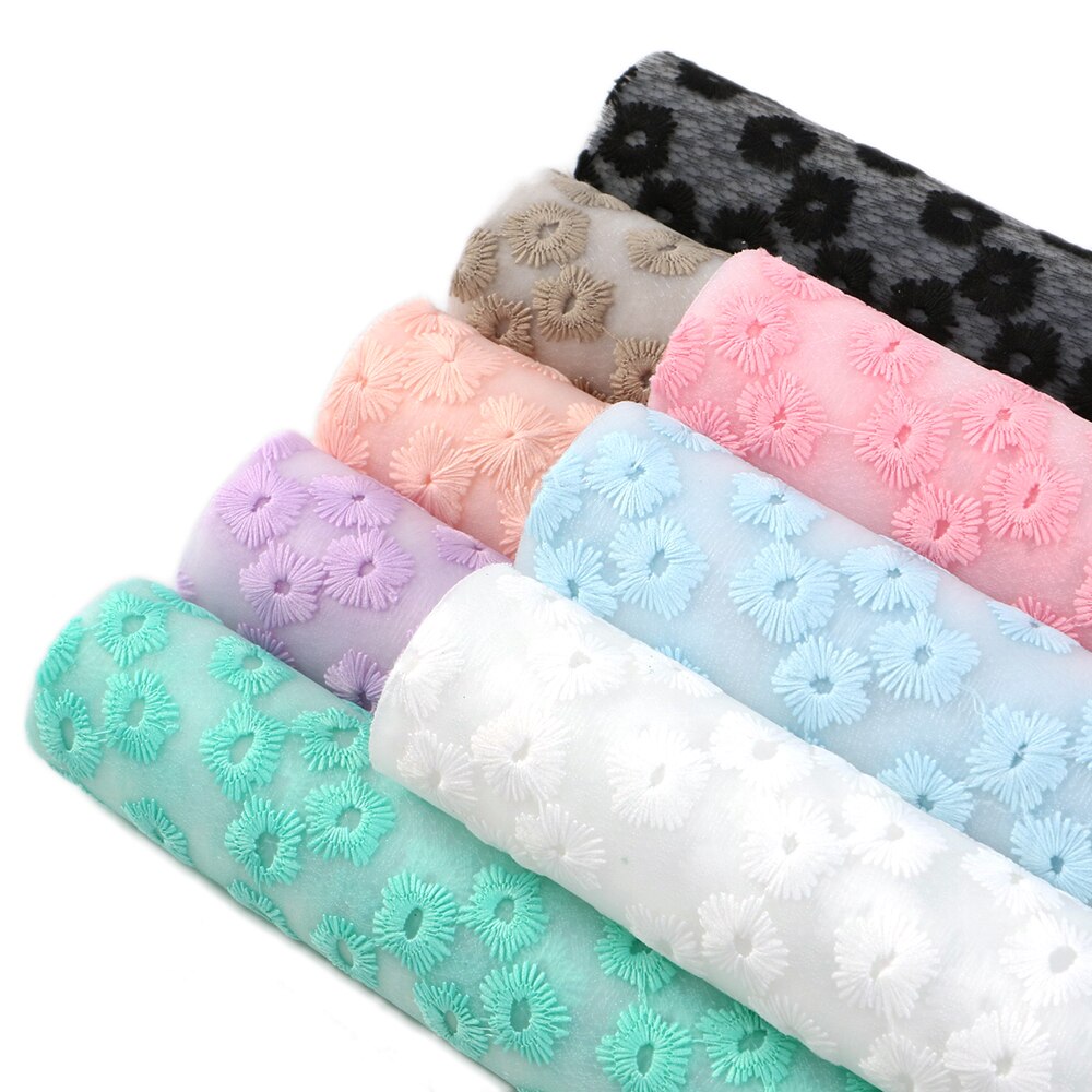 20*34cm Color sólido bordado flor gelatina cuero sintético para proyectos de bolsos hechos a mano DIY, 1Yc8087