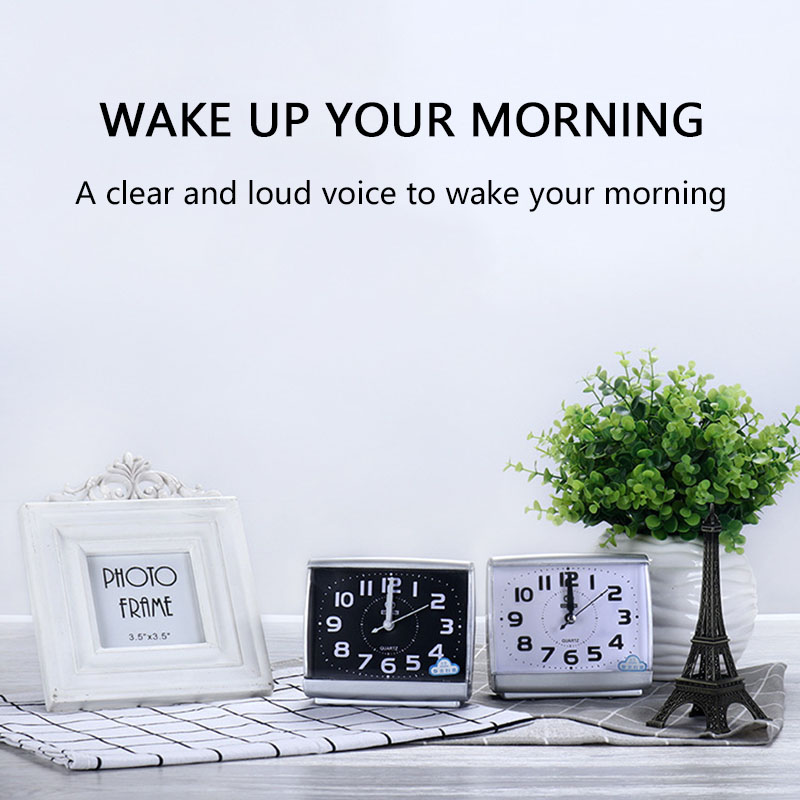 Silent Alarm Clock 5 Minutes Wake Up Clocks Silent Sweep Student Awakening Clock Bedroom Desktop Home Decoration Simple