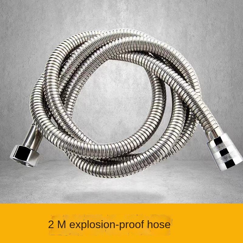 Stainless Steel Chrome Shower Hose Pipe Universal Standard Fitting Leakproof High Pressure Resistance Plumbing Bathroom: 200cm encryption