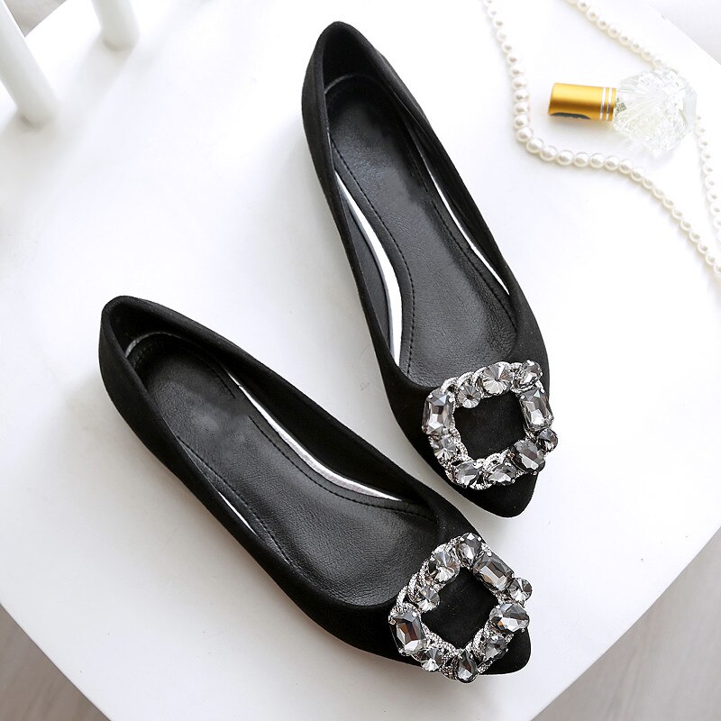 TIMETANG Spring women's shoes soft soled leisure and comfortable diamond woman shoes flat large 45 size work shoes C115