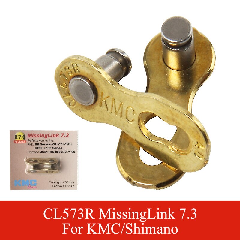 KMC Original Fahrrad Ketten 6/7/8/9/10/11 Geschwindigkeit Mountainbike Fehlende Link kette Für KMC Shimano Titan Gold Silber Farbe: CL573R Gold 1 Pair