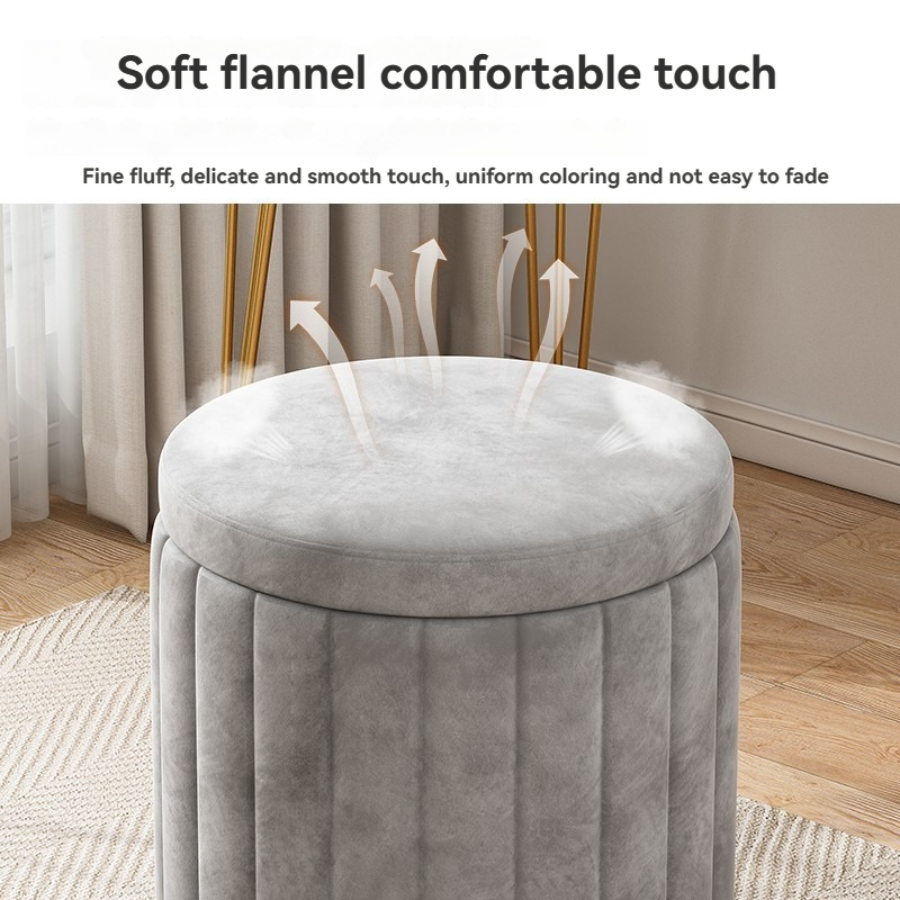 Tabouret de maquillage tabouret rond de luxe chaise chambre en ligne banc de rangement de célébrités canapé tabouret commode tabouret chaise de maquillage petit.