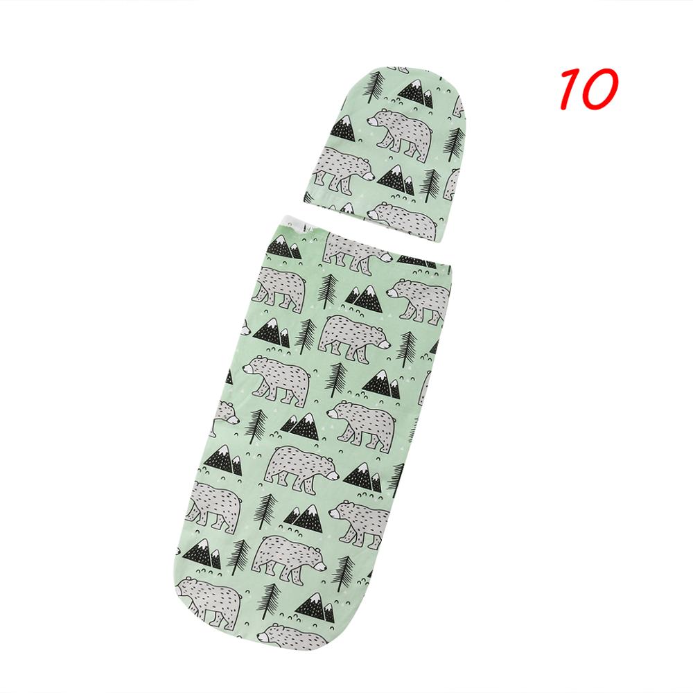 Baby Sleeping Bag Soft Comfortable Infant Swaddle Muslin Blanket Newborn Baby Wrap Swaddling Blanket Bag+Hat Set: 10