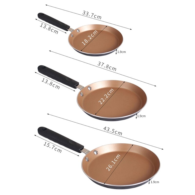 Non-stick frying pan copper red frying pan ceramic induction safety non-stick frying pan
