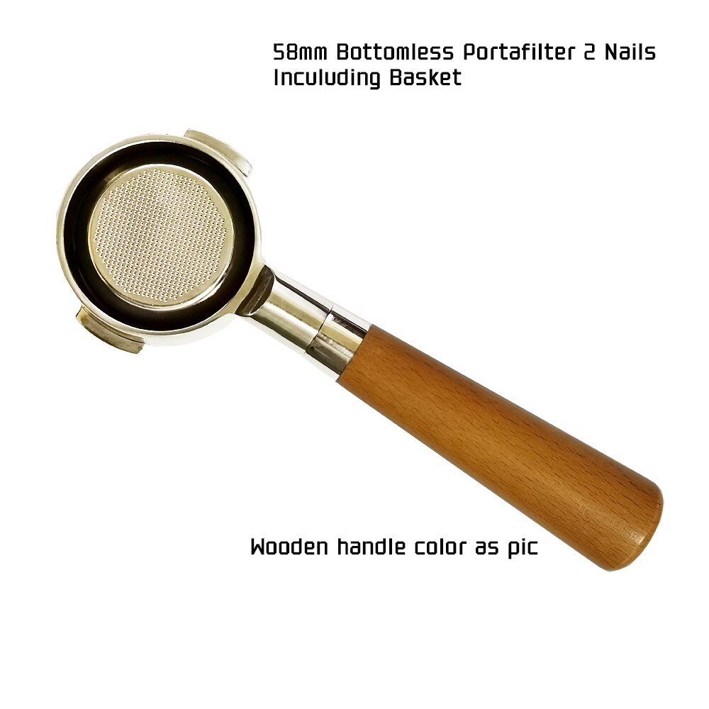 58mm delonghi breville universell kaffe bunnløs portafilter naken bunnløs filterholder trehåndtak til espresso  e61 sett: Portafilter 2 farger