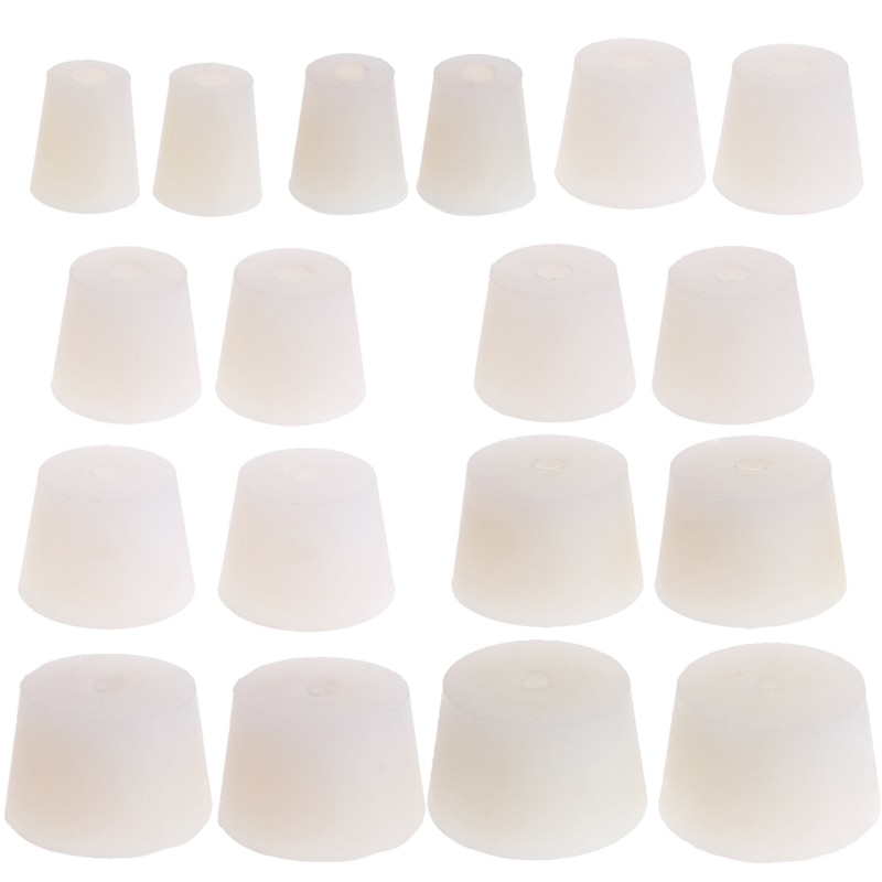 2 Pcs White Silicone Rubber Plug Stopper With Hole Airlock Bubbler Valve Wine Brew