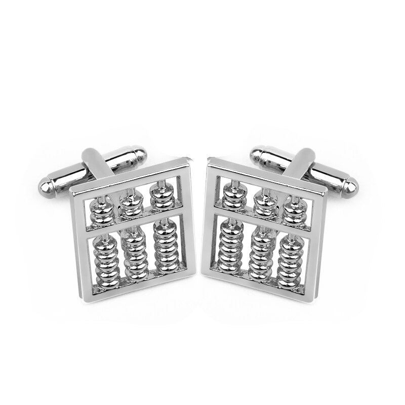 Funny Tool Cufflinks Silver Color Arithmetic Abacus Cufflink For Men Business Suit Cuff Button