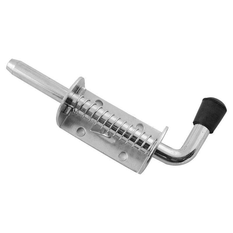 Pasador de cierre con resorte de acero inoxidable, 2 uds., 5 pulgadas, Perno de barril, cerradura de puerta gruesa cepillada de 2mm