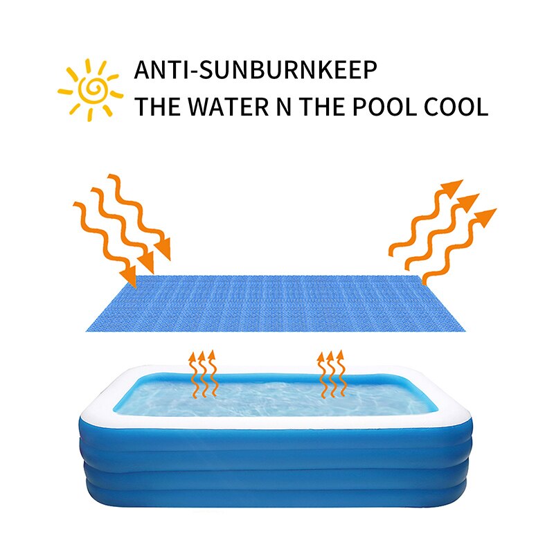 Rectangular Pool Cover Retaining Solar Swimming Pool Insulation Film Black Solar Foil Pool Heating Solar High Tarpaulin