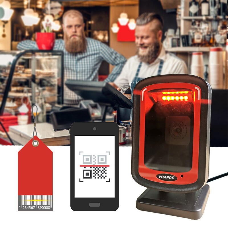 Barcode Scanner 1D 2D QR-Code Omnidirektionale Schreibtisch-hoch-leistung Auto Sinne Daten Matrix Code Leser für Supermarkt