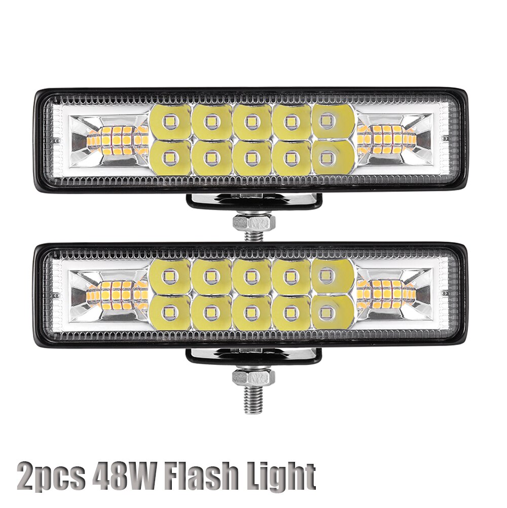 LED Scheinwerfer 12-24V Für Auto Motorrad Lkw Boot Sattelzug Offroad Arbeits Licht LED Arbeit Licht Scheinwerfer: 2pcs 48w flash light