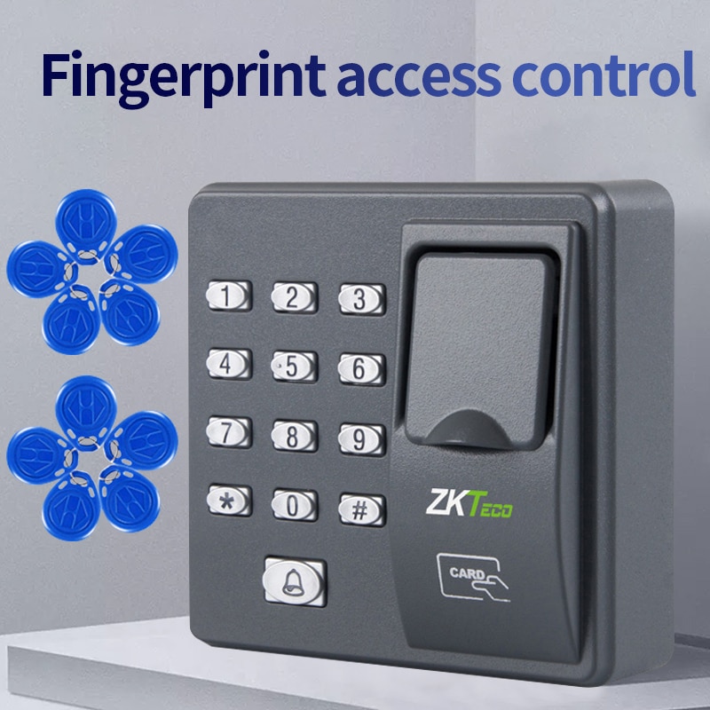 ZKTECO X6 Vingerafdruk toegangscontrole RFID Wachtwoord Toegangscontrole Access Controller Met 10 Keyfobs