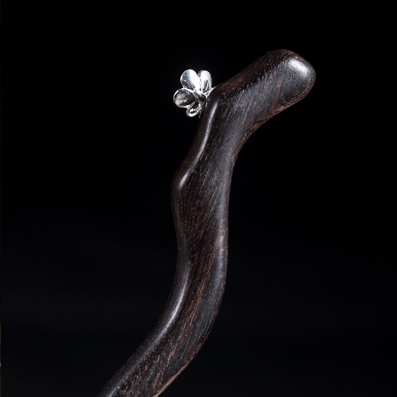 925 Sterling Silver Hair Pins Women Wood Floral Wedding Accessories Bride Jewelry Hair Stick Hanfu Traditional Chinese Hairpin