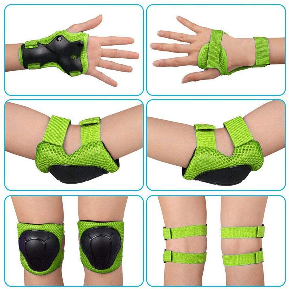 Hirigin-Juego de 7 unids/set de casco de seguridad para niños y niñas, conjunto de rodilleras y coderas, para ciclismo, patín, casco de bicicleta, protección de seguridad