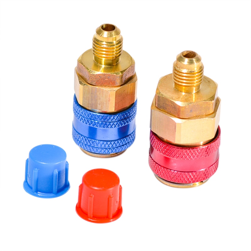 Bil auto manifold måler sæt a/c  r134a kølemiddel påfyldningsslange med 2 lynkoblinger til  r134a klimaanlæg køling