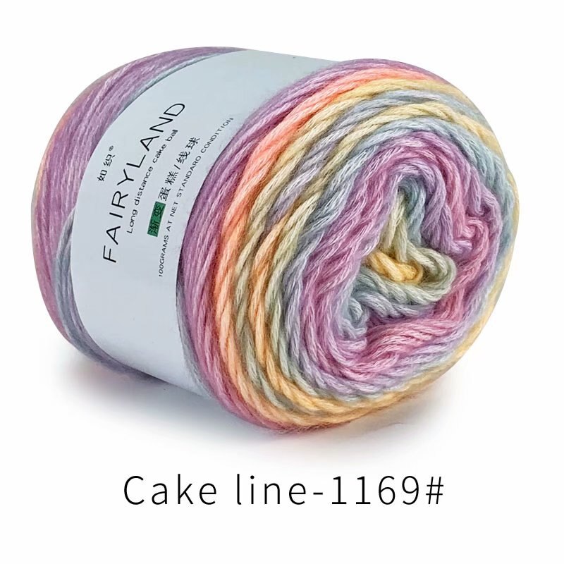100g Rainbow Color Hand-woven Cotton Yarn Soft Crochet Thick Yarn For Hand Knitting Warm Sweater Sofa Cushion Scarf DIY: 1pc 1169