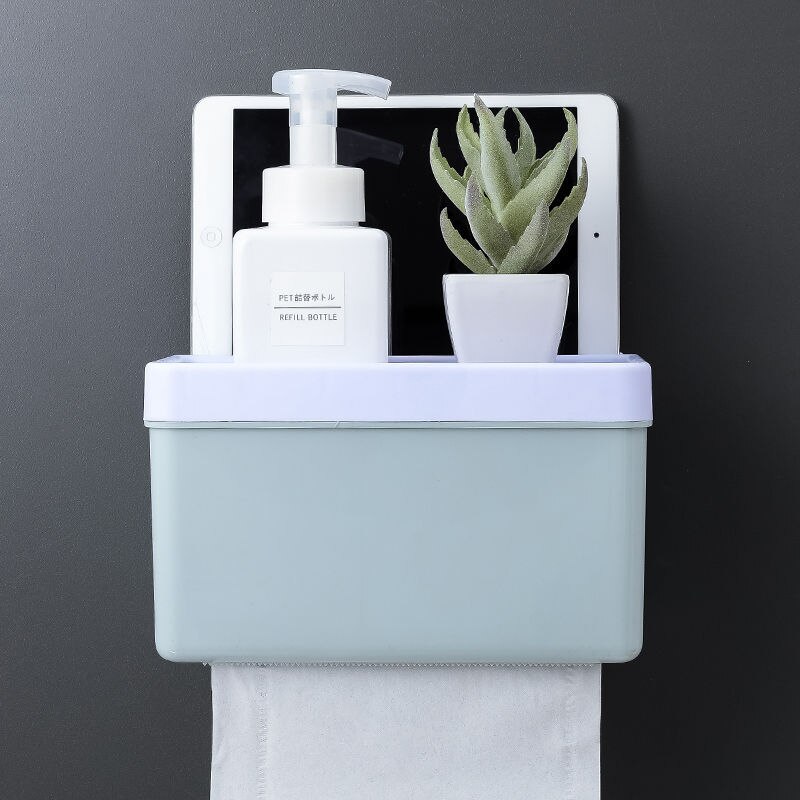 Bærbare toiletpapirholdere hylde vandtæt vævskasse vægmonteret rullepapir bakkeholder arrangør badeværelse produkter: J046-2g