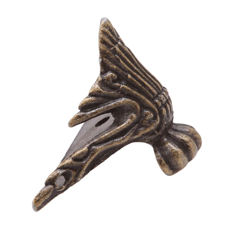 4 Stk/set Antieke Hoekbeschermer Messing Sieraden Kist Houten Kist Decoratieve Voeten Been Metalen Hoek Beschermer Hardware Beugel