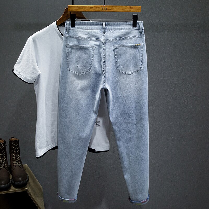 Brand Spring Summer Men&#39;s Jeans 5XL 6XL 7XL Plus Size Thin Streetwear Ankle Length Denim Harem Pants Clothing