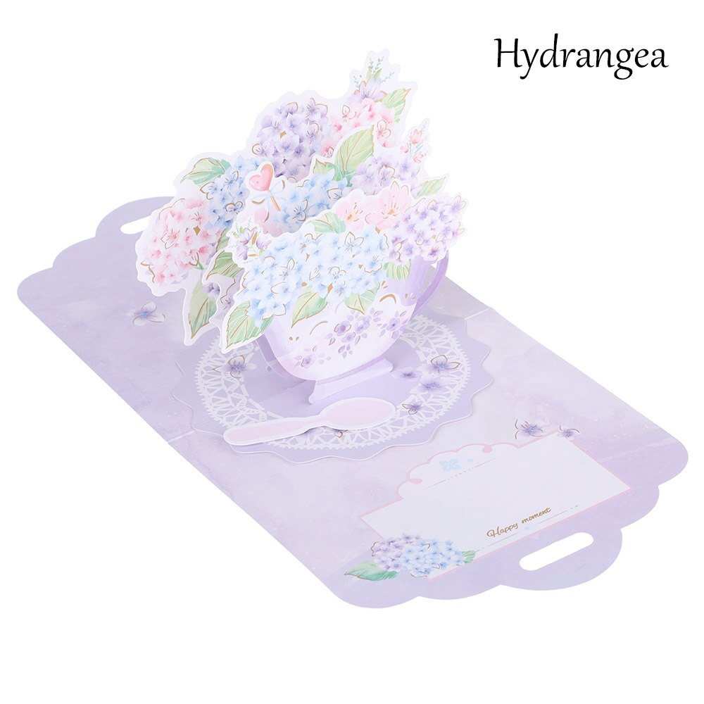 3D Pop-Up Kaarten Moeders Vaderdag Bloemen Verjaardagskaart Anniversary Postkaart Trouwkaarten Wenskaarten: Hydrangea