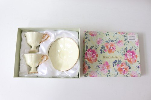 Chinese Tea Cup Set Porcelain Eco Friendly Simple Small Ceramic Coffee Cup Set Saucer Spoon Crockery Xicara Drinkware: Gift box 3