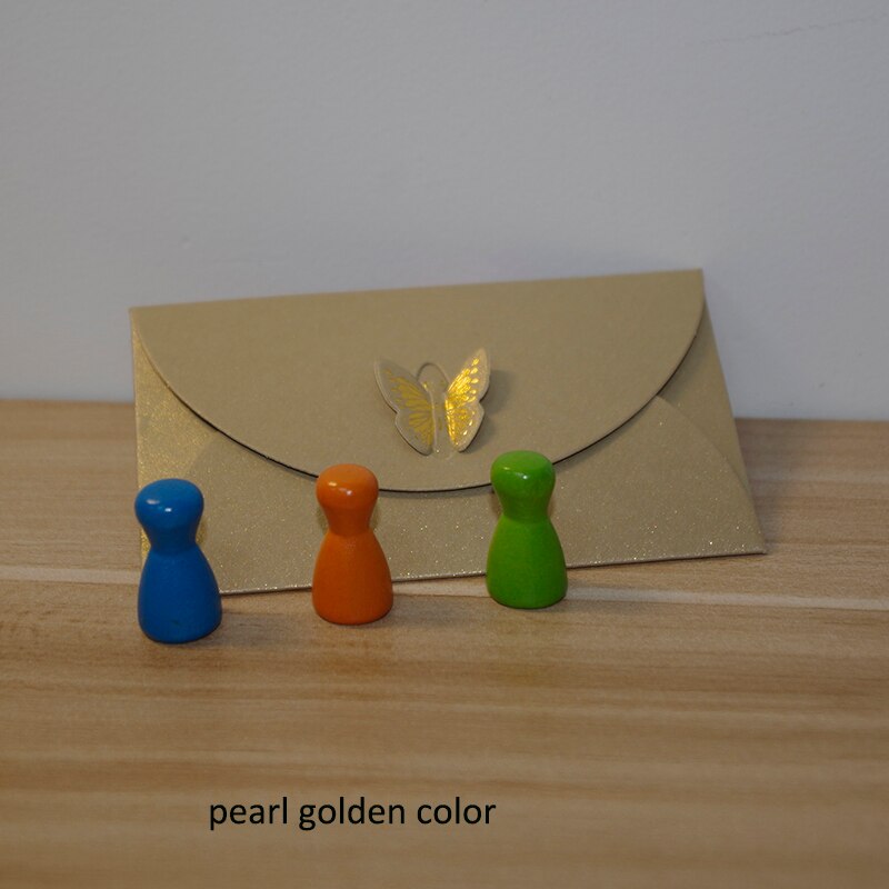 100 pçs/lote 10x6 cm 250gsm embrassed Bonito de ouro Borboleta Clasp Envelopes/Convite da Festa de casamento, coisas Vip cartões, Namecards: pearl golden