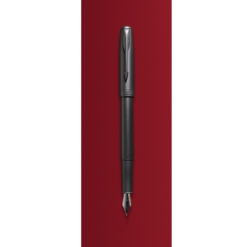 Jinhao [Defiant] Fountain Pen, Red Black Color Copper Barrel, Arrow Clip, Fine Nib, Luxury Business signature School F488: Extra Black