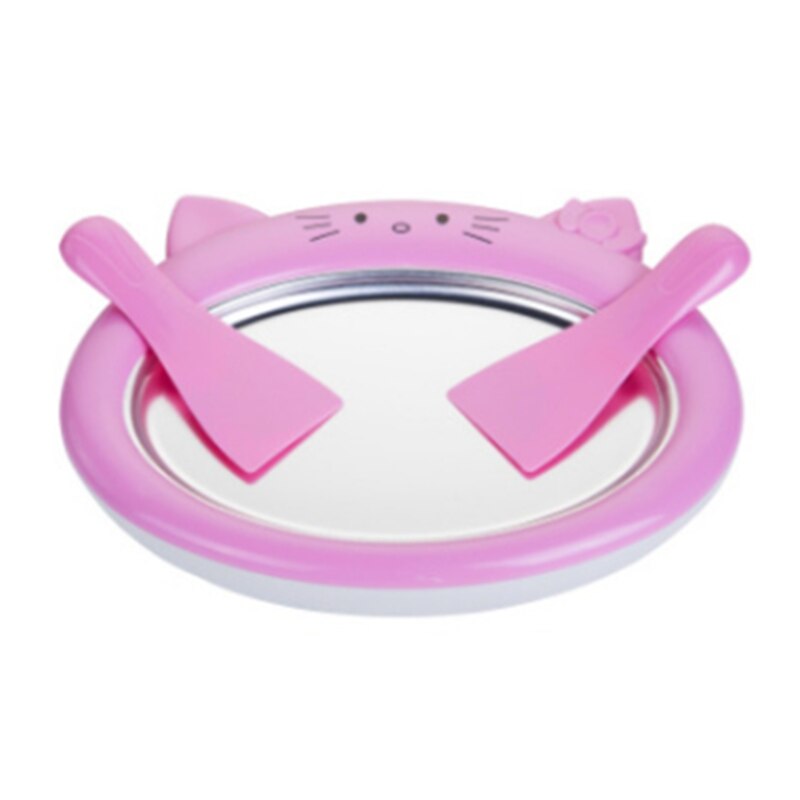 Cartoon Mini Fried Ice Cream Yogurt Making Machine Fruit for Kids: Pink